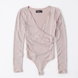 Abercrombie & Fitch Pale Baby Pink Soft  AF Cozy Bodysuit